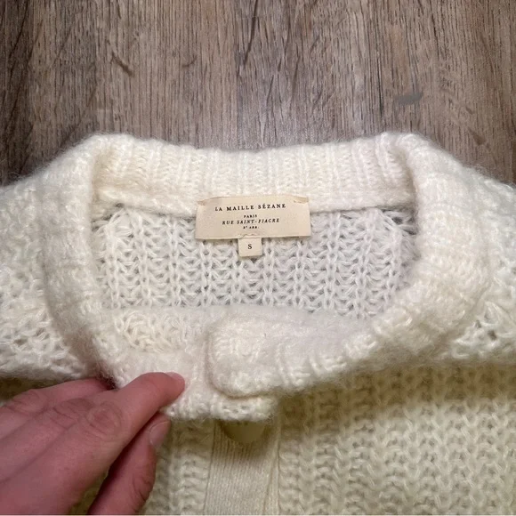 Sezane Emile Cardigan in Ecru (White) Women’s Size Small - Picture 4 of 7